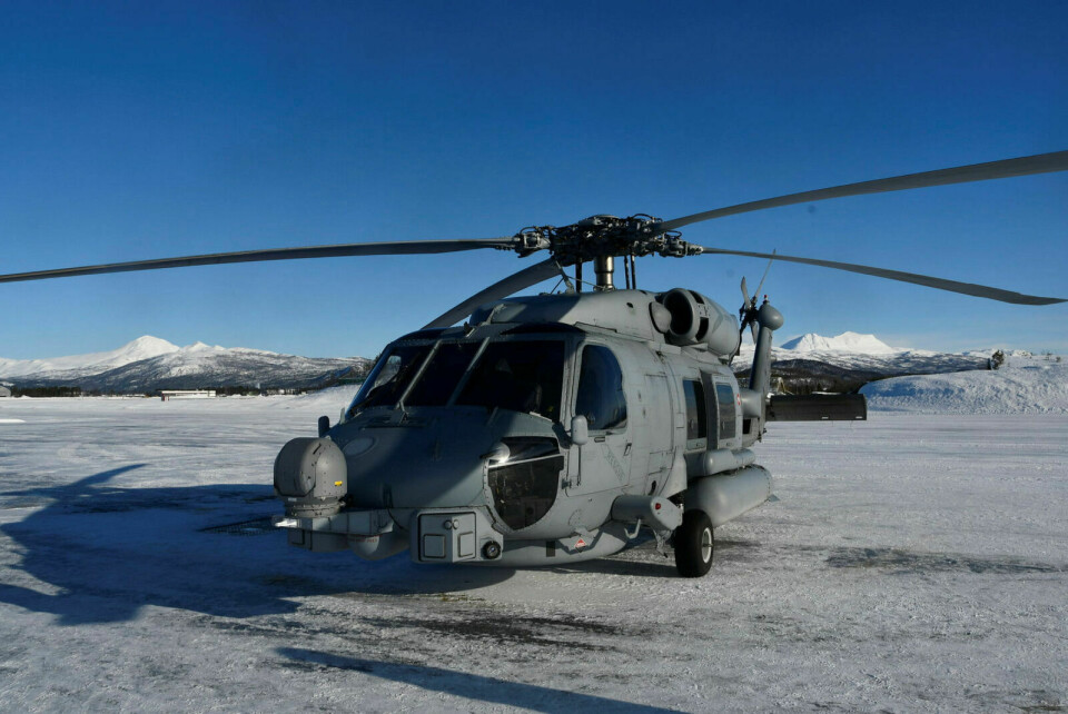 SEKS SLIKE: Norge skal gå til anskaffelse av seks slike Sikorsky MH-60R «Seahawk». De skal operere ut fra Bardufoss flystasjon. Foto: Torbjørn Kosmo