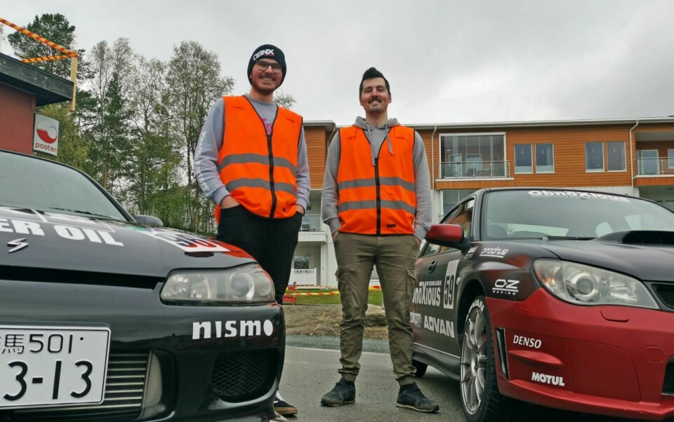 ARRANGØRER: Daniel Furuly (t.v.) og Mikael Berntsen i bilforeninga «Obnoxious» sto bak søndagens treff.