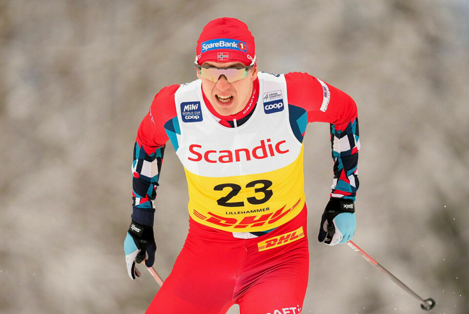 IKKE TOPP: Erik Valnes fikk det ikke helt til å fungere under verdenscupen i langrenn på Lillehammer i helga. FOTO: Heiko Junge / NTB Foto: Heiko Junge / NTB