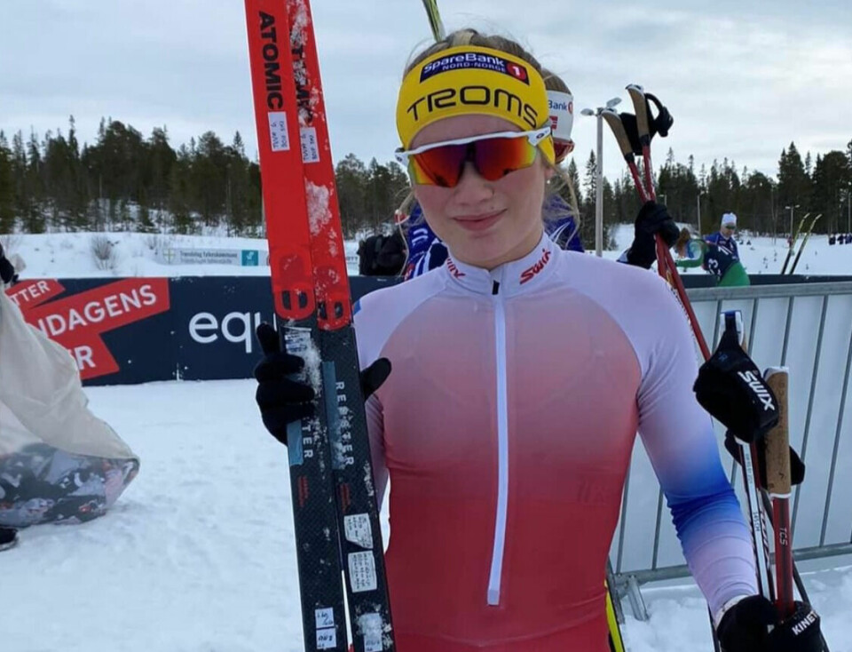 PÅ TREDJE: Tuva Mathea Gulbrandsen fra BOIF gikk søndag inn til en 3. plass i sin klasse under et FIS-renn på Gålå. ARKIVFOTO: Privat Foto: PRIVAT