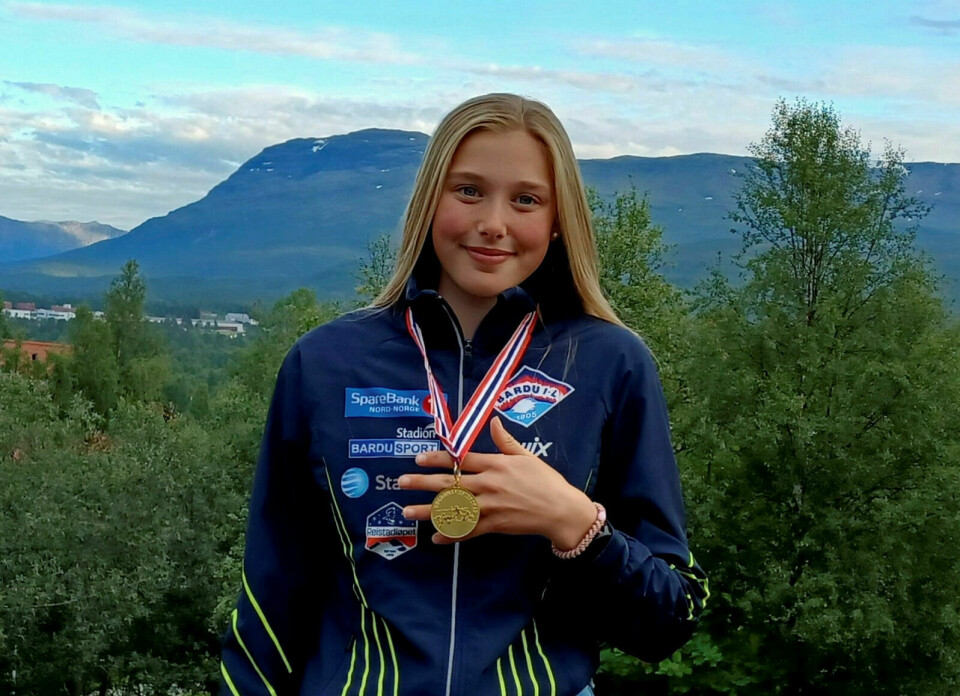 VANT GULL: Jonette Celia Evensen fra Bardu IL vant gull på 2000 meter kappgang under helgas UM i friidrett i Trondheim. FOTO: Privat Foto: Privat
