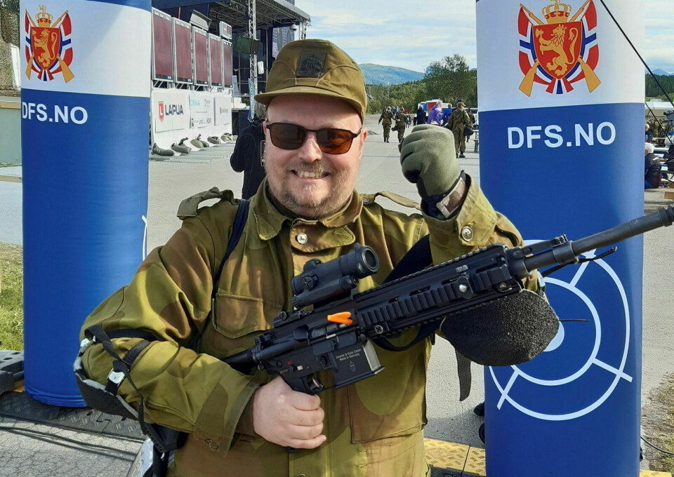 Geir Bjerregaard er klar for finale i HK416 under militært-NM.