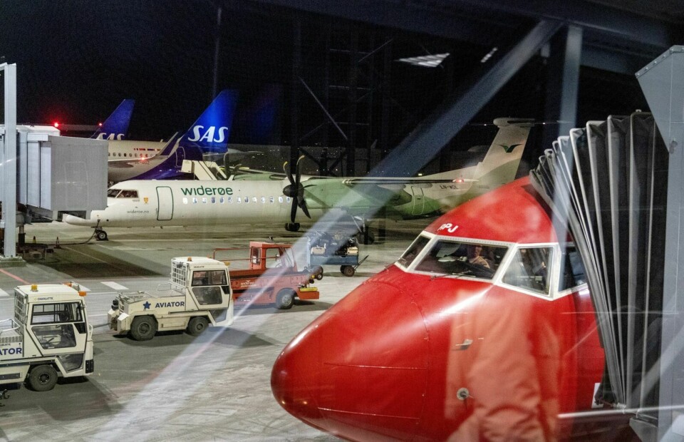 KANSELLERT: Minst 24 flyavganger hos Norwegian og Widerøe blir kansellert som følge av flyteknikerstreiken onsdag. Foto: Gorm Kallestad / NTB