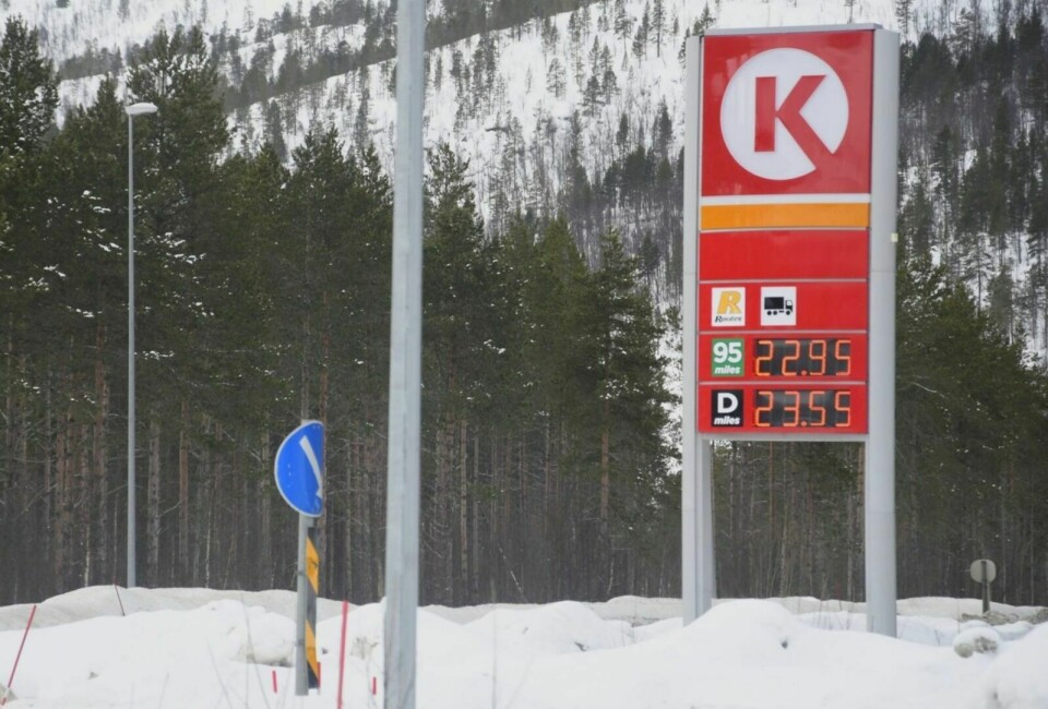 BUKTAMOEN: Slik var drivstoffprisene hos Circle K på Buktamoen torsdag ettermiddag. Foto: Torbjørn Kosmo