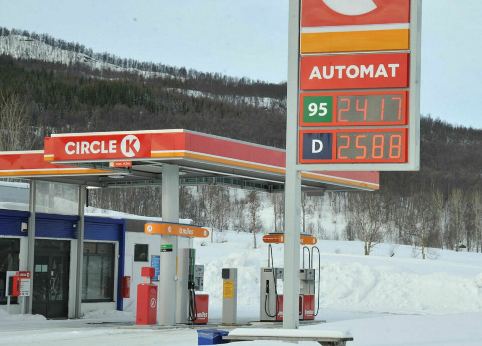 DYRT: Med en literpris på 25,88 kroner for diesel hos Circle K på Storsteinnes var dette den høyeste prisen på drivstoff noen gang i våre region. Foto: Leif A. Stensland