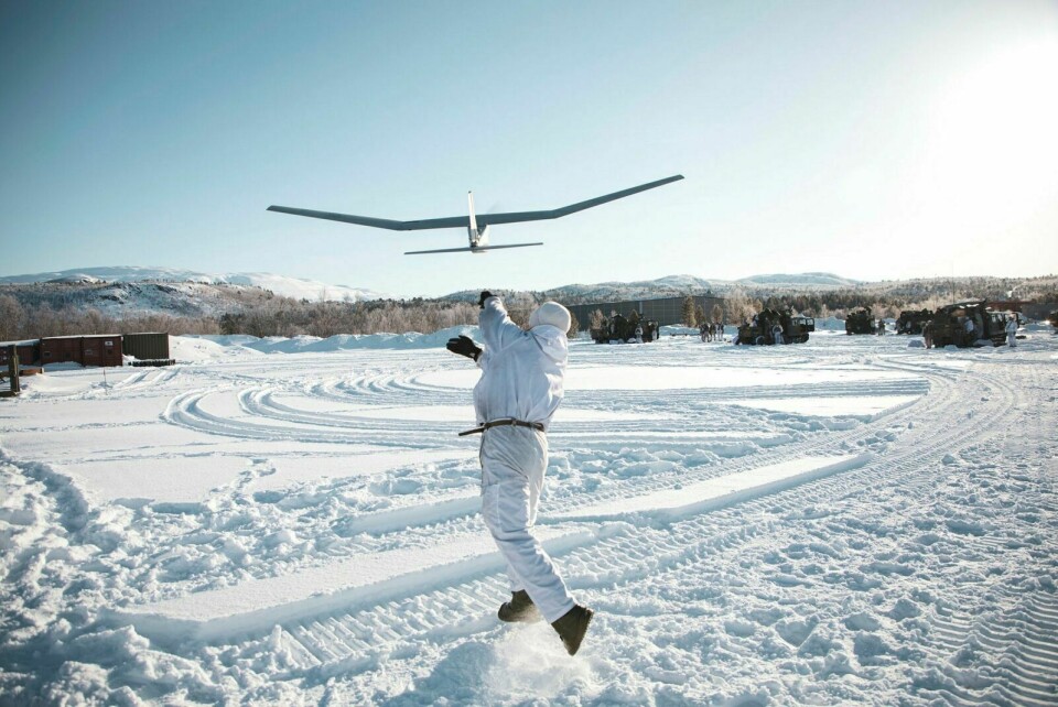 DRONER: Det planlegges anskaffelser av droner til Etterretningsbataljonen på Setermoen for opp mot 400 millioner kroner. Foto: Joakim Salmelid / Forsvaret