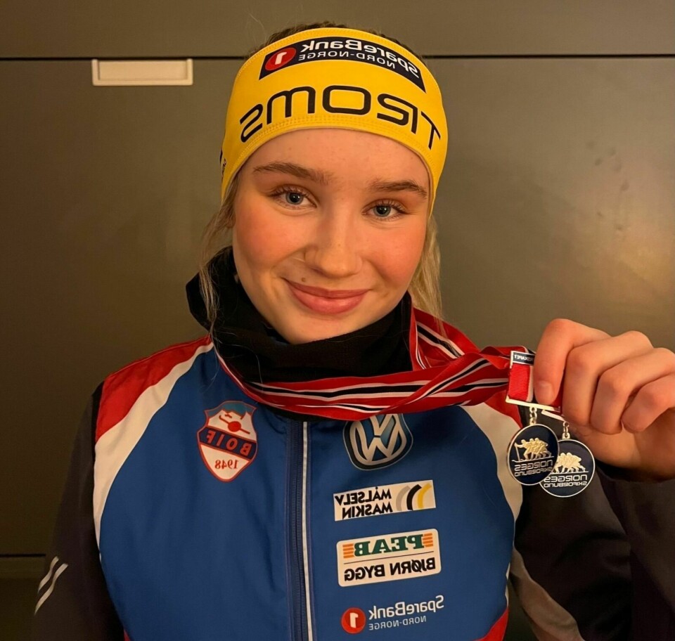 DOBBELT SØLV: Tuva Mathea Gulbrandsen fra Bardufoss OIF vant to sølv på de individuelle konkurransene i junior-NM. Foto: PRIVAT