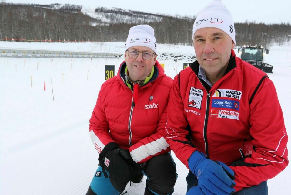 KLARE: Leif Petter Sommerseth (t.v.) og Gjermund Hol er trygge på at Målselvs skiskyttere er klare til å ta imot nesten 370 skiskyttere fra hele landet til helgas konkurranser på Bardufoss skisenter. Foto: Ivar Løvland
