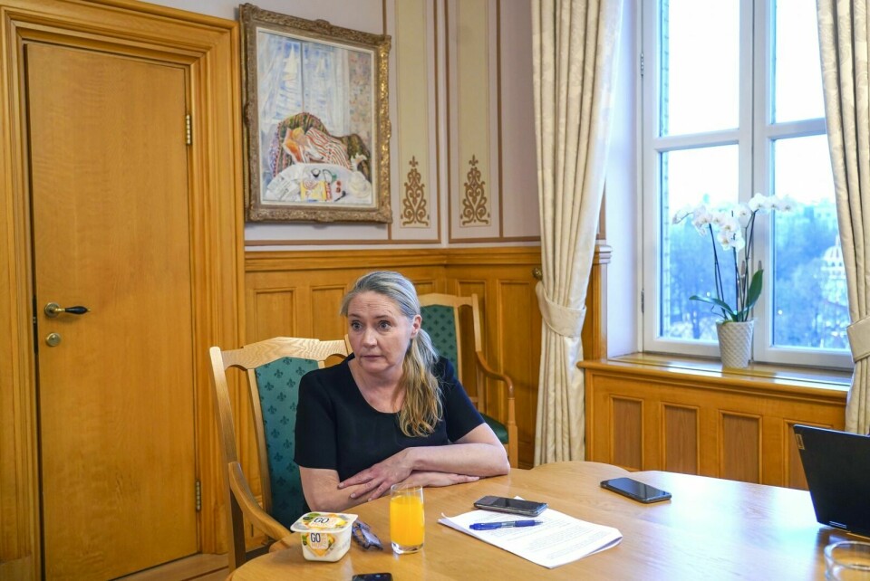 PRESSET: Stortingspresident Eva Kristin Hansen fotografert på Stortinget onsdag under et intervju om hennes pendlerbolig Foto: Terje Bendiksby / NTB
