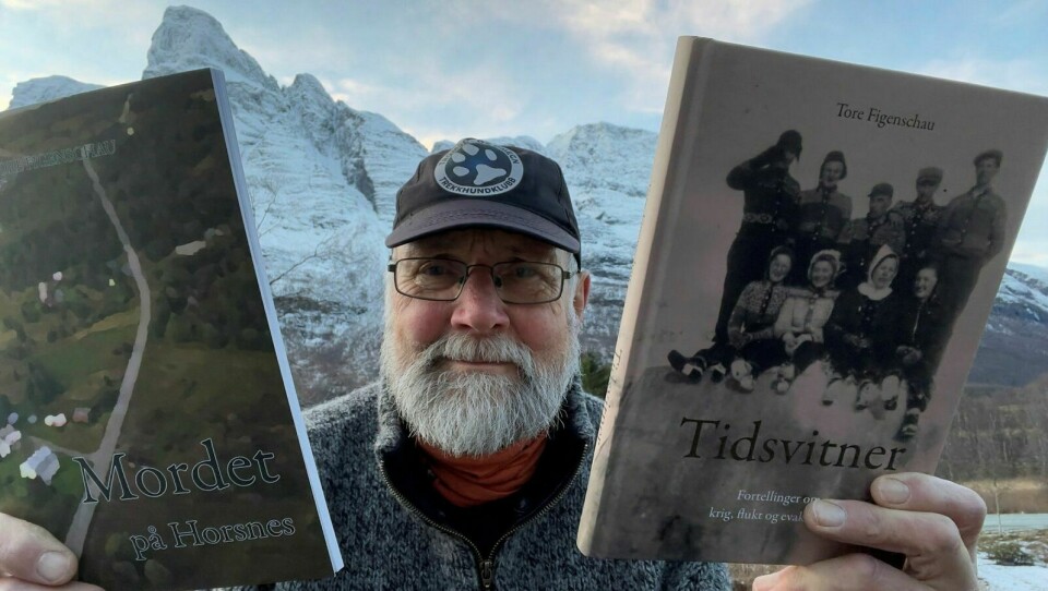 SPENNENDE LESNING: Forfatter Tore Figenschau har gitt ut to bøker med spennende lesning. Her er historier om hvordan tidsvitner opplevde krigen og historien om et lite kjent mord. Foto: Privat