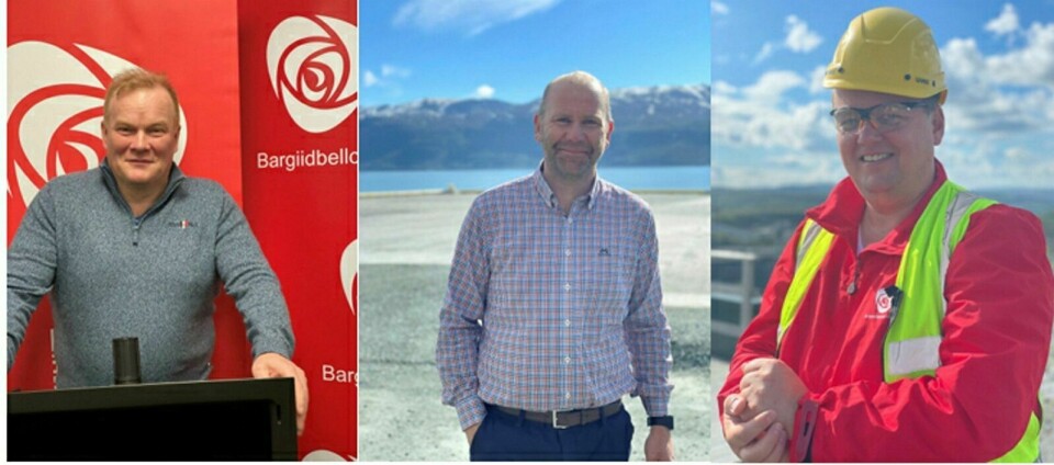 STERKT NORD: Arbeiderpartiets Bjørn Inge Mo (t.v.), Nils Ole Foshaug og Runar Sjåstad. Foto: Troms Arbeiderparti