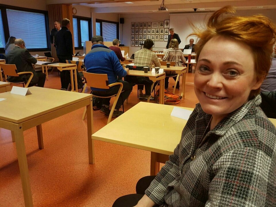 GOD STEMNING: En tydelig fornøyd bolystprosjekt-leder Ragnhild Furebotten kunne trygt smile etter at bolystprosjektet ble enstemmig vedtatt i onsdagens kommunestyremøte. Foto: Privat