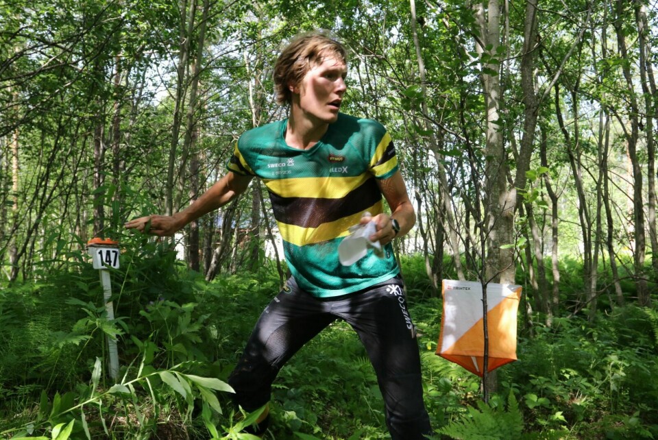 SOLID: Rasmus Rørholt Theisen er i god form. Det viste han under o-løpet i Øvre Bardu lørdag. Foto: Ivar Løvland
