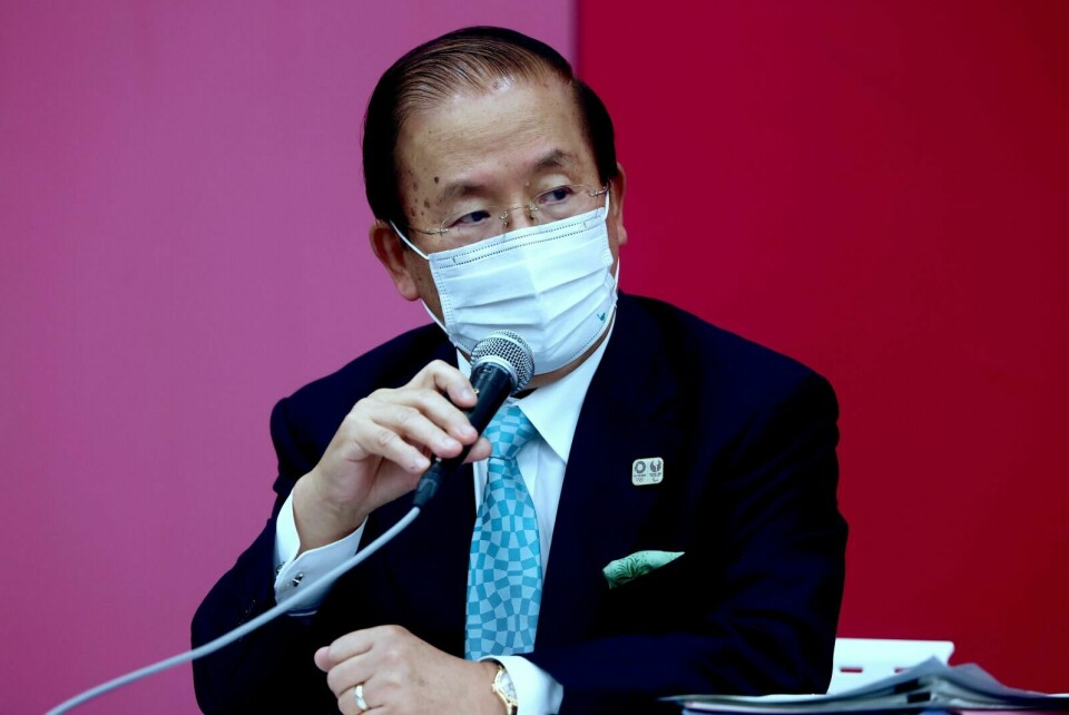 OPPSIKTSVEKKENDE: Lederen i organisasjonskomiteen for OL i Tokyo, Toshiro Muto, utelukker ikke at lekene ennå kan bli avlyst. Foto: Behrouz Mehri / Pool Photo via AP