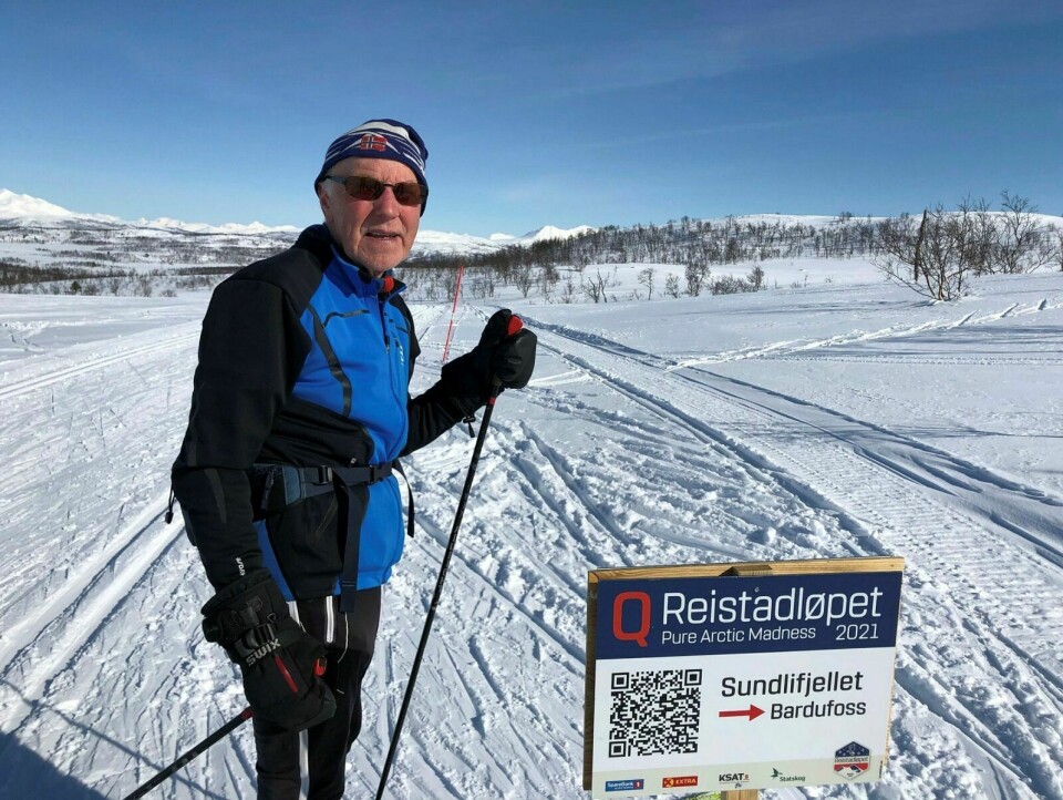 LEGENDE: 80 år gamle Nils Iselvmo gikk fredag Reistadløpet for 50. gang. Det gjør at han nå er «legende» i turrennet. Foto: Privat