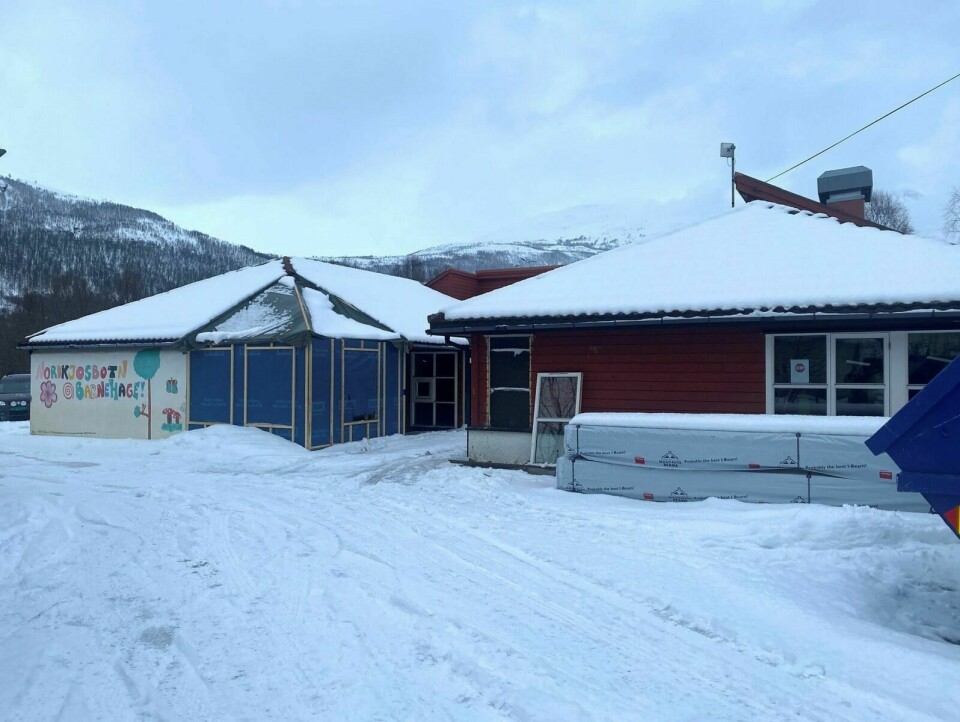 RENOVERES: Prosjektet med å få renovert barnehagen i Nordkjosbotn vil koste Balsfjord kommune 20 millioner kroner. Foto: Maiken Kiil Kristiansen