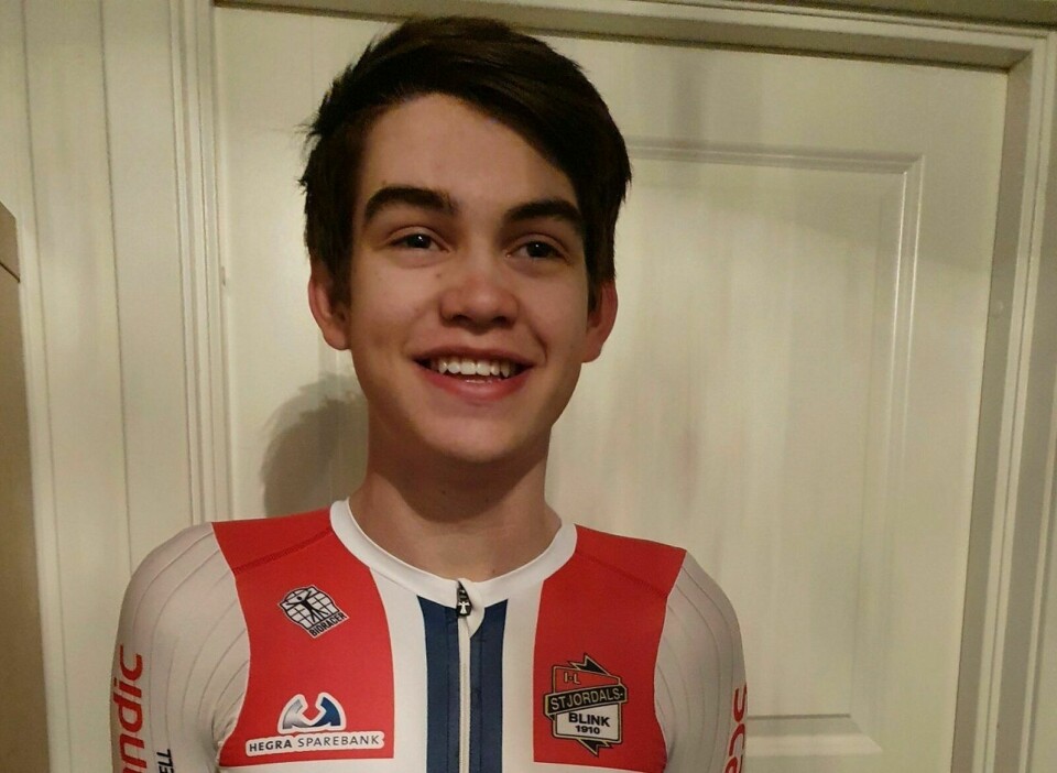 PÅ LANDSLAGET: Nå er den opprinnelige Målselv-gutten Kalle Petter Brodahl Kvam (18) tatt ut på landslaget i sykkel for juniorer. Foto: Privat