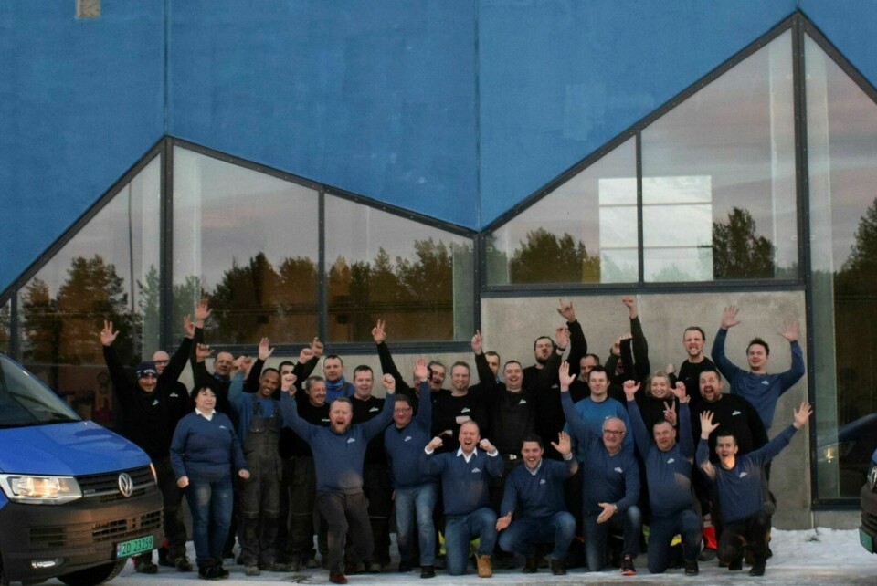 SOLID: 45 ansatte ved Element Nor i Balsfjord jubler over et solid 2020-resultat. Foto: Privat
