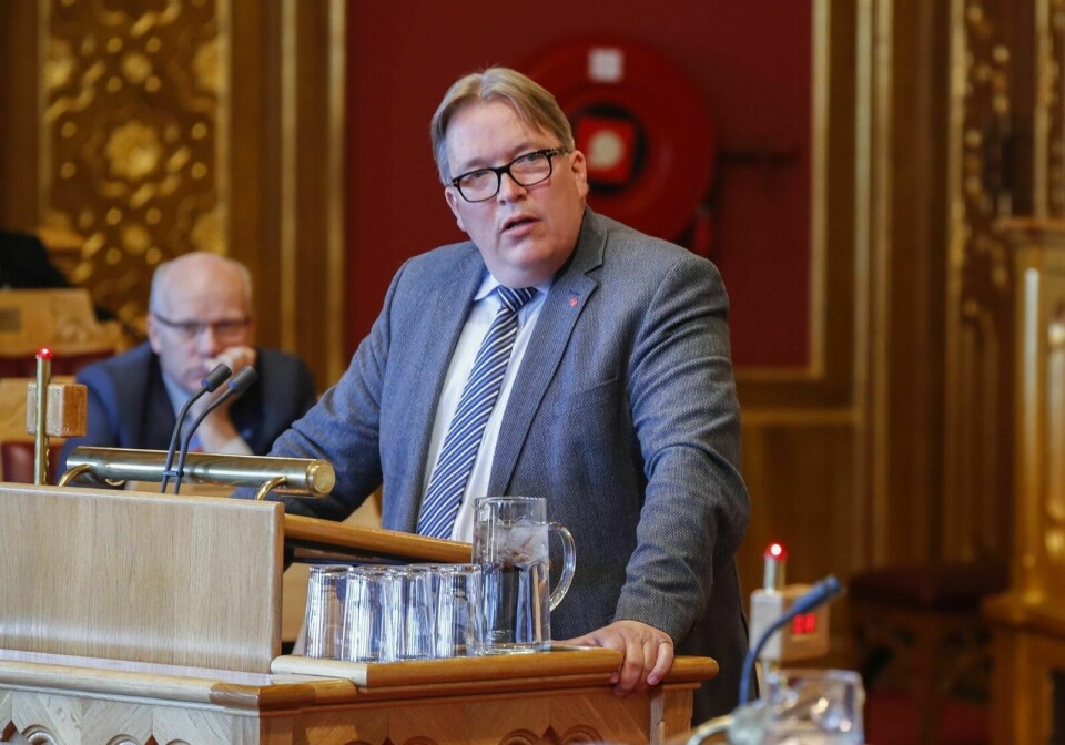 Transportpolitisk talsmann for Arbeiderpartiet, Sverre Myrli. Her fra en muntlig spørretime i stortinget. Foto: Vidar Ruud / NTB