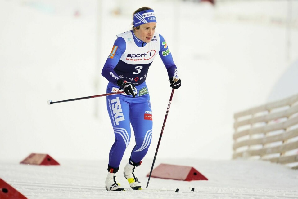 NM-SØLV: Anna Svendsen under sprintkvalifisering i NM langrenn i Granåsen. Foto: Ole Martin Wold / NTB