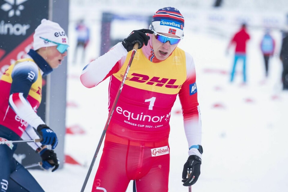PÅ TREDJE: Erik Valnes fra Bardufoss OIF endte på 3. plass under norgescuprennet over 30 km på Lygna søndag formiddag. Foto: Terje Pedersen / NTB