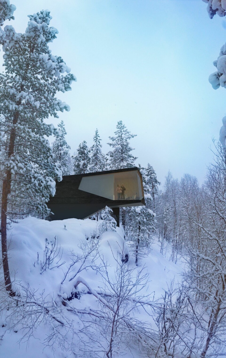 HYTTENE: Slik er hyttene ved Rostavatn planlagt å se ut. Illustrasjon: Privat