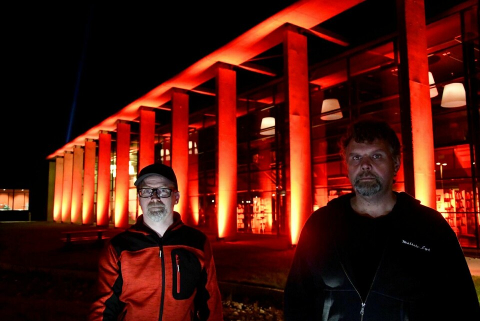 MARKERTE: Både Tom Hansen og Øyvind Fjeldstad deltok i markeringen for å vise sin støtte til Red Alert Day-aksjonen som de selv er en del av. FOTO: Torbjørn Kosmo