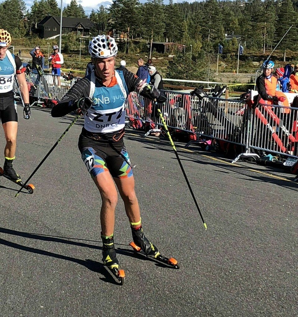 STERKE PRESTASJONER: Morten Hol gikk inn til to sølv under fjorårets NM i rulleskiskyting i Drangedal. Denne helga blir konkurransen enda større med løpere som er både ett og to år eldre enn ham. Foto: Privat