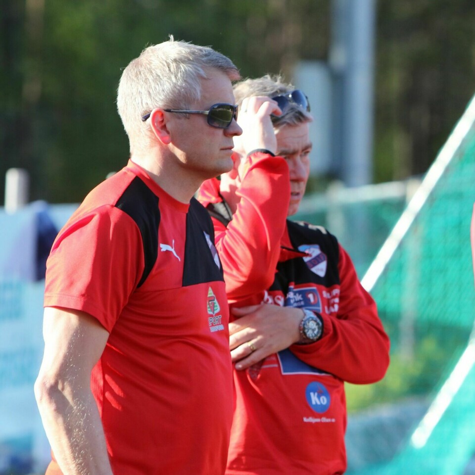 BETENKT: Martin Nymo og Geir Arne Simonsen er begge i BOIFs sportslige utvalg. De liker ikke Finnsnes sin fremgangsmåte på overgangsmarkedet. Foto: Ivar Løvland (arkiv)