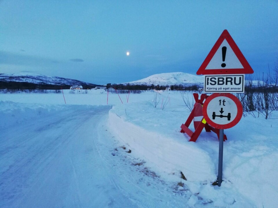 ÅPNET: Isbrua fra Gullhav til Karlstad ble åpnet i forrige uke. Foto: Rolf Håvard Winje