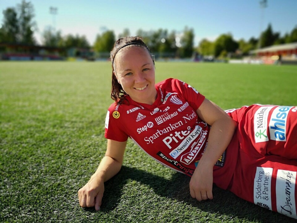 ELLEVE SESONGER: June Pedersen har spilt elleve sesonger for Piteå IF. Foto: Ivar Løvland