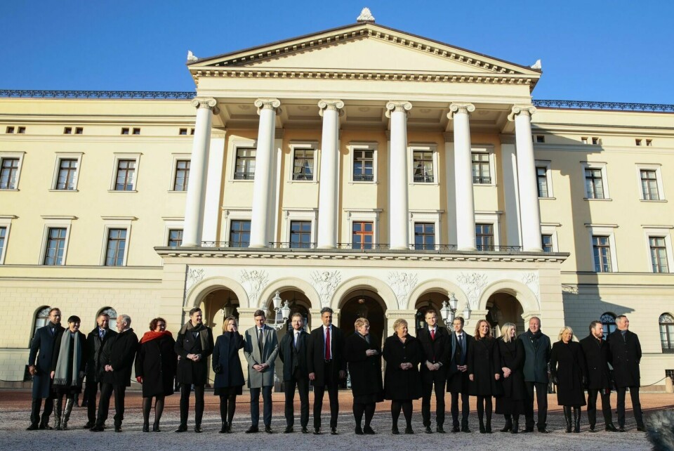 NY: Solbergs nye regjering ble presentert fredag. Foto: Håkon Mosvold Larsen / NTB scanpix