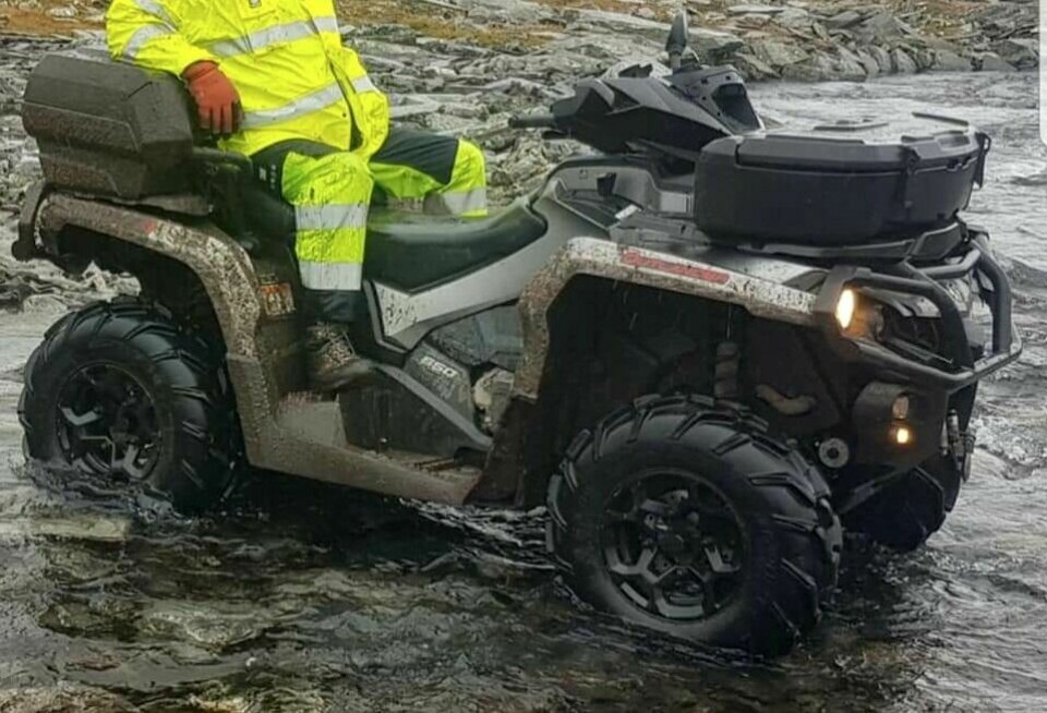 STJÅLET: Denne Can-Am ATV-en ble stjålet fra Statnett sitt lager i Nordkjosbotn natt til onsdag. Foto: Privat