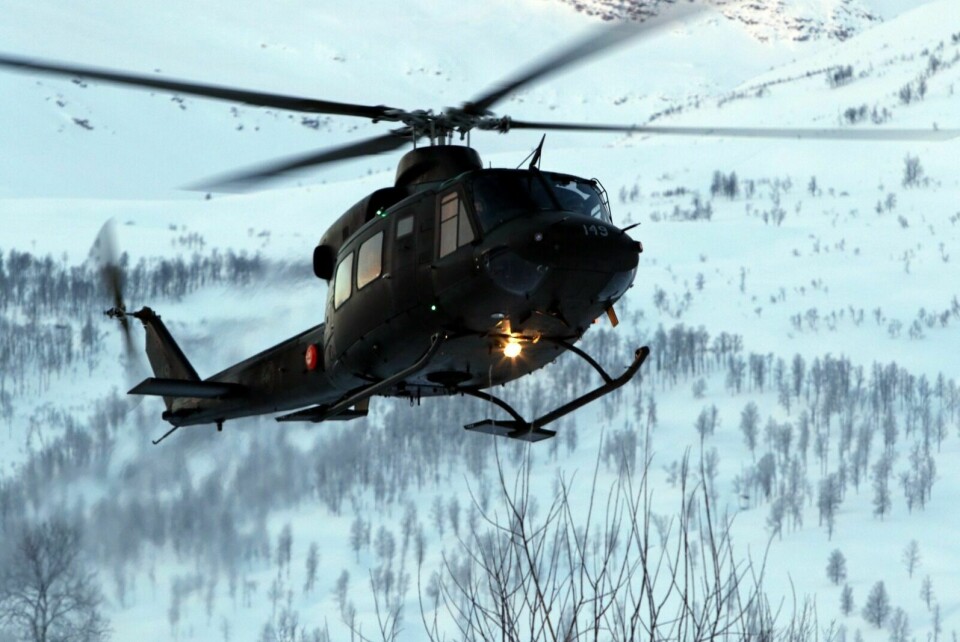 BORTE: De første to Bell-helikoptrene er nå flyttet fra Bardufoss til Rygge. Foto: Ivar Løvland