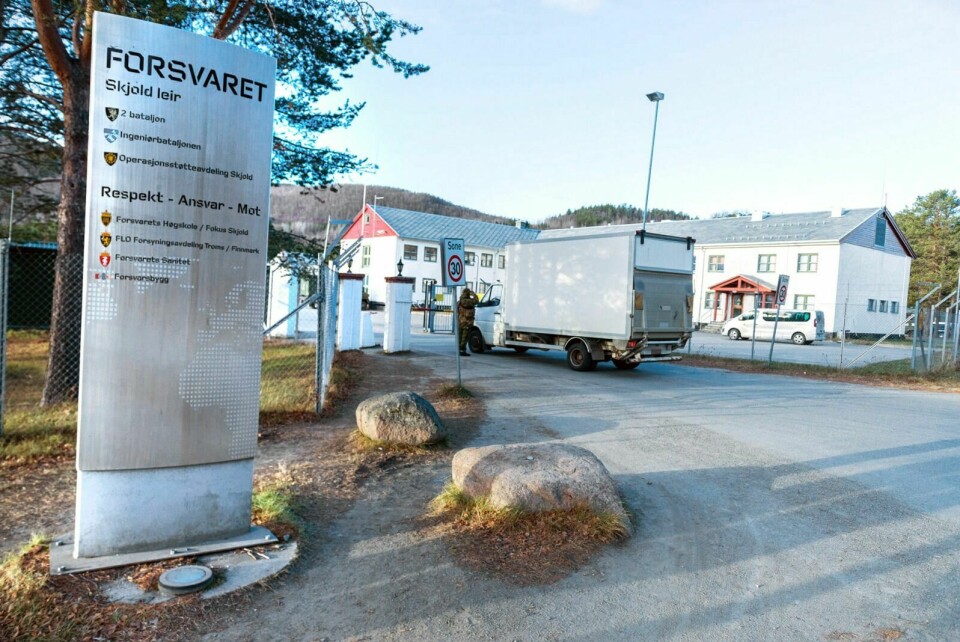 RAMMET AV ULYKKE: Skjold leir i Øverbygd i Målselv. Foto: Øivind Baardsen, Hæren