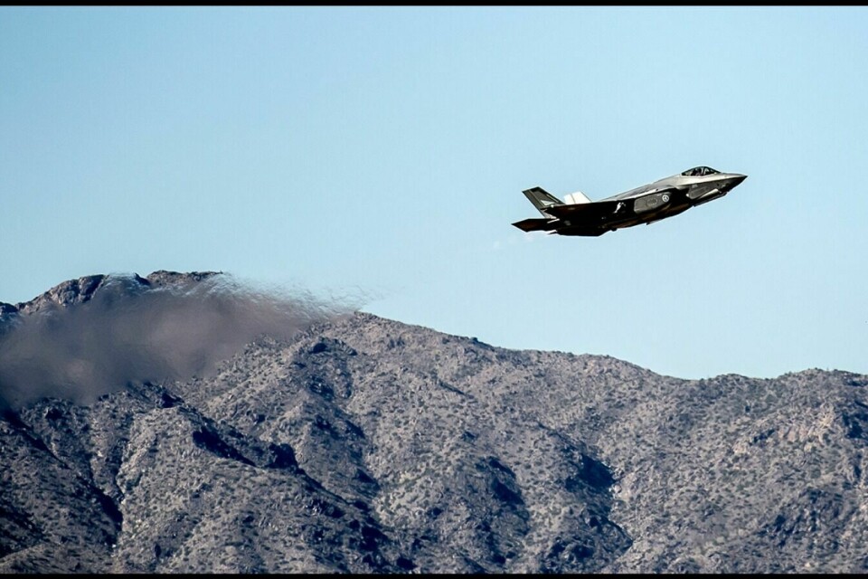 F35 kampfly på Luke Air Force Base i Arizona i USA, onsdag den 6. desember 2017. Foto: Mads Claus Rasmussen / NTB scanpix