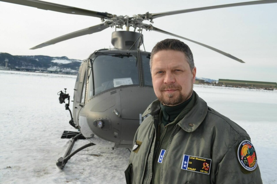 NY SJEF: Eirik Stueland har fløyet Bell 412 i 339 skvadron i over 14 år. Nå er han utnevnt til oberst og sjef for 139 luftving på Bardufoss. Foto: Arkivfoto Stian Roen, Luftforsvaret