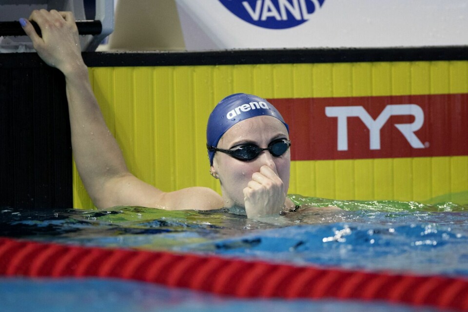 IKKE BRA NOK: Susann Bjørnsen klarte ikke svømme så bra som hun har gjort tidligere da hun var i aksjon på 100 meter fri i EM tirsdag. Foto: NTB Scanpix