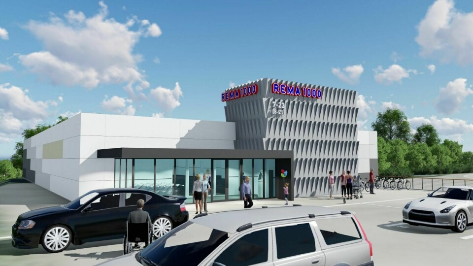 SLIK BLIR BYGGET: Slik ser planene ut for den nye Rema-butikken på Setermoen. Foto: Arkitektskisse