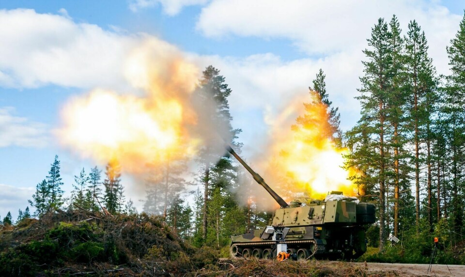 Hærens nye artillerisystem K9 gjennomfører skarpskyting fra 40 km standplass. Fra 2021 vil det nye artillerisystem være opperativt i Hæren. Foto: Frederik Ringnes/Forsvaret