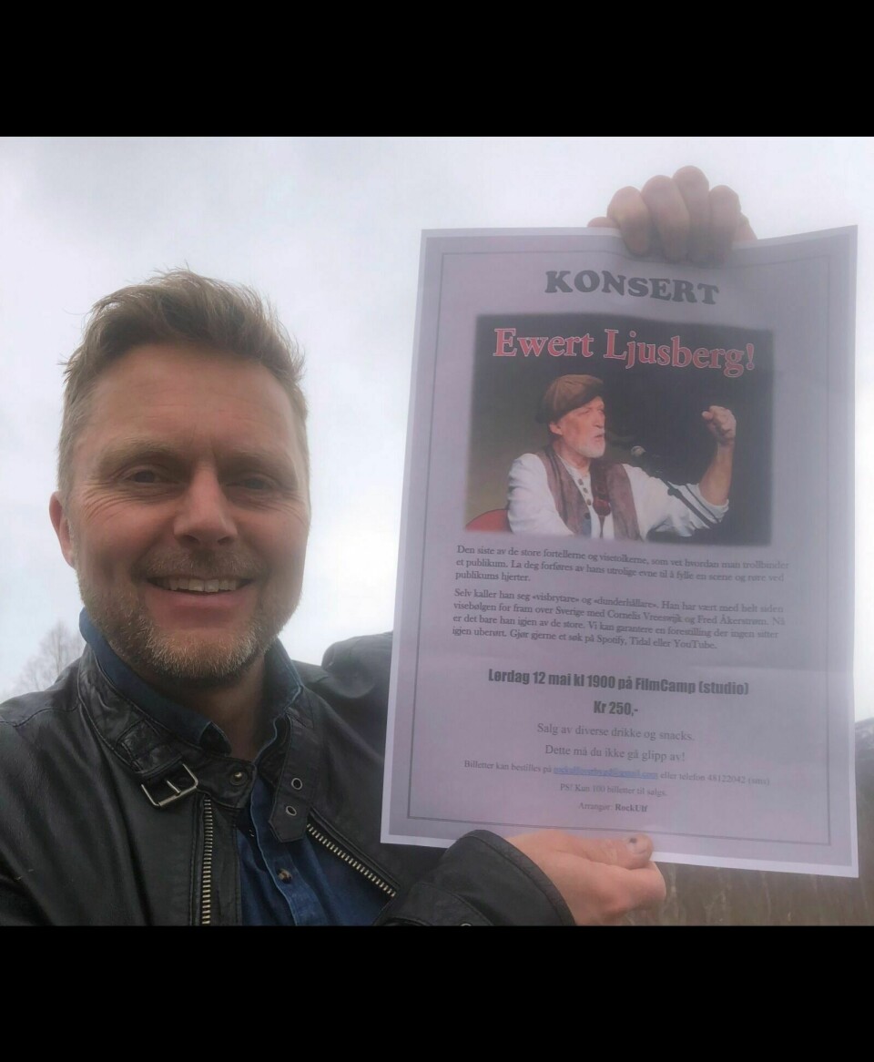 HELT TOPP: Thor Eirik Bakken er storfornøyd med å ha sikret seg konsert med Ewert Ljusberg kommende lørdag i Øverbygd. Foto: Gjermund Nilssen