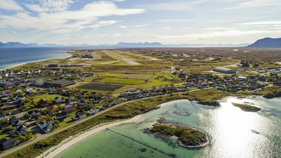 Dronefoto av Andenes og Andøya flystasjon med overvåkningsflyene Orion som er vedtatt flyttet til Evenes. Foto: Tore Meek / NTB scanpix