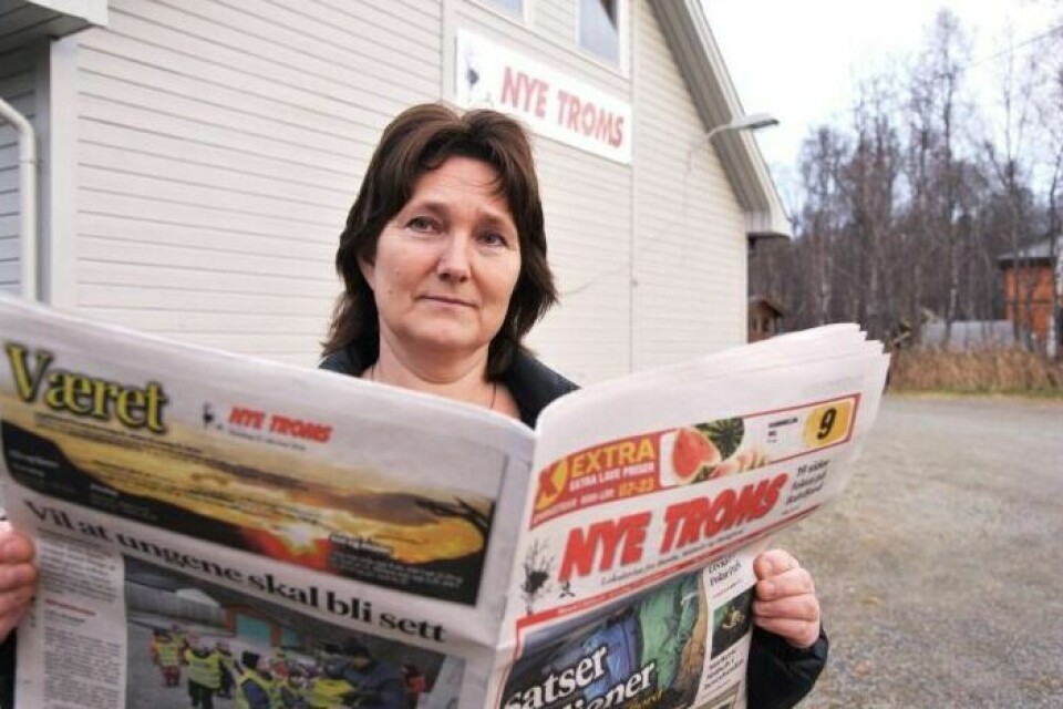BEKLAGER: Daglig leder Gry Thorsteinsen beklager at ikke alle Nye Troms-abonnenter får avisa si levert som vanlig lørdag 5. november. – Men dette er noe vi ikke rår over, sier hun. Foto: Kari Anne Skoglund