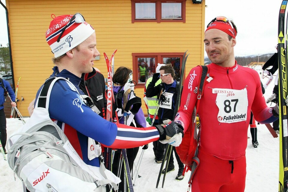 BLIR INTERNASJONALT: I april måtte Andreas Nygaard (t.h.) gratulere Håkon Mikalsen med seieren i Reistadløpet. Nygaard vant sprinttrøya i Ski Classics sist vinter. Neste år kan Reistadløpet bli en del av langløpscupen.