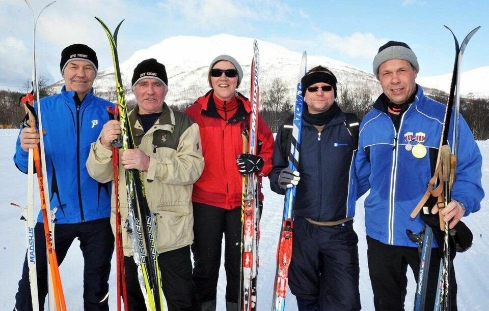 VETERANER: Mange har Skarrennet som fin skitradisjon i påska. I 2012 hadde Oddgeir Mosli, Yngve With, Evy Fjellro, Hans Roar Iversen og Johnny Nordvang en fin tur over fjellet. (Arkivfoto)
