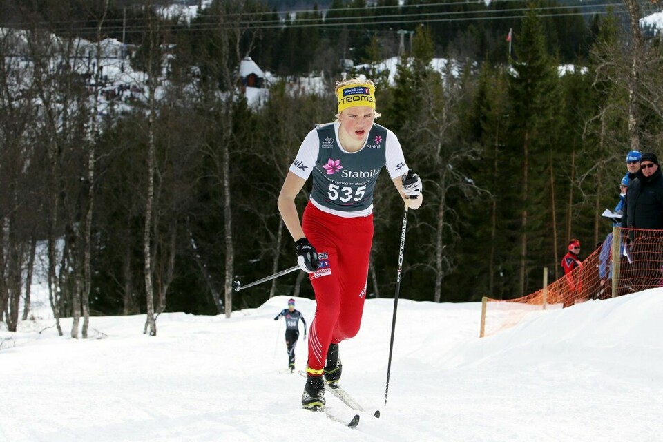 STERK: Sivert Moen fra Mellembygd IL gikk sterkt under prøve-NM i Tromsø søndag. Her i aksjon under norgescupfinalen i Harstad sist sesong.