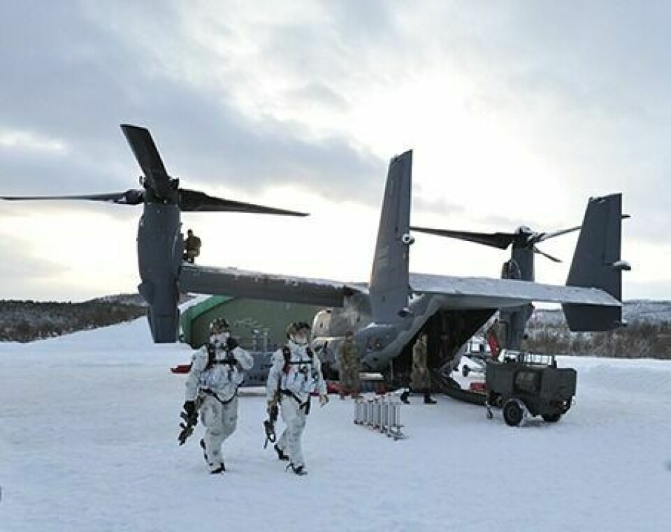 FELLES TRENING: Fram til tirsdag skal de amerikanske og de norske spesialstyrkene trene sammen i Indre Troms.