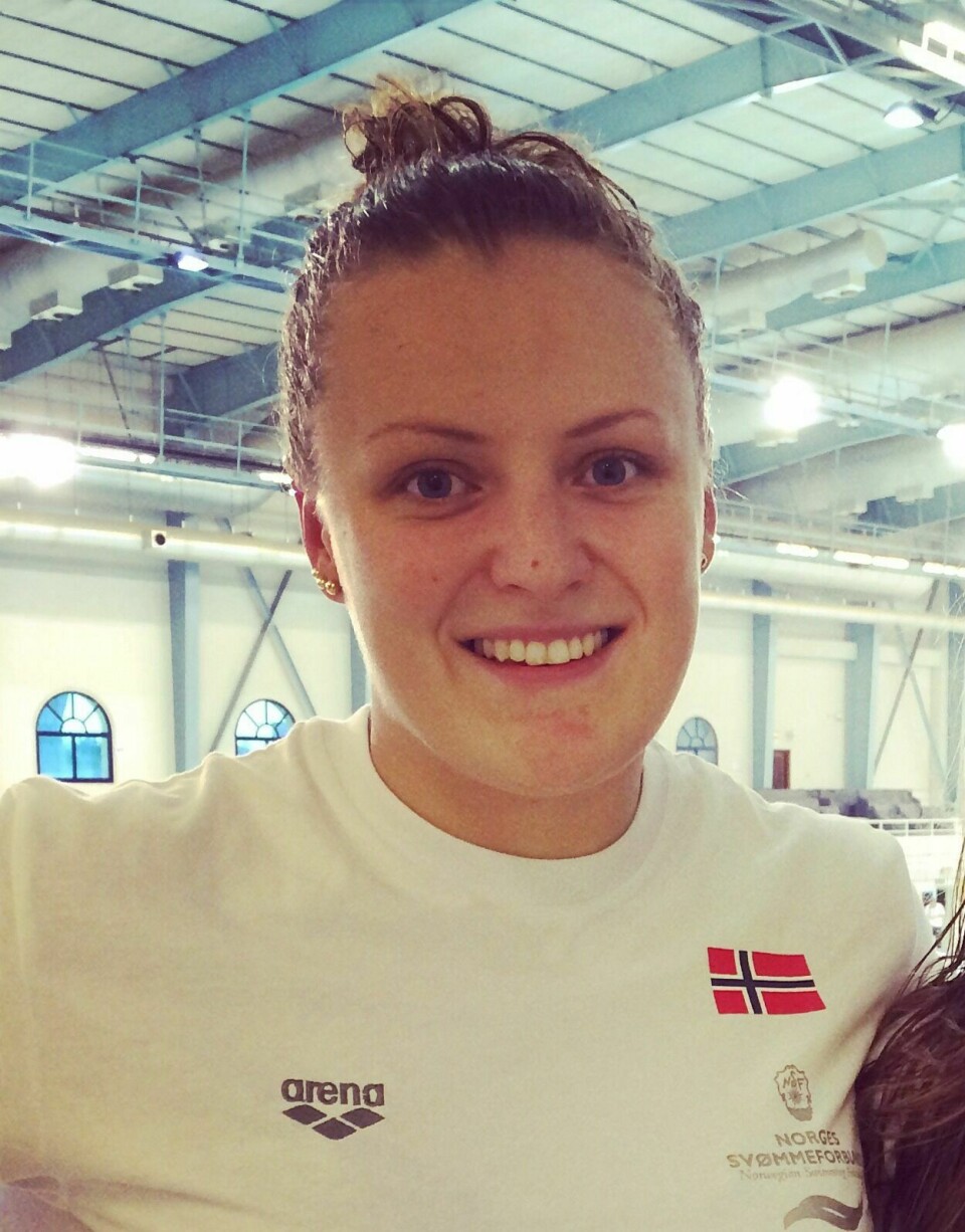 23. PLASS: Susann Bjørnsen fra Setermoen svømmeklubb kom på 23. plass på 100 meter fri i Doha i Qatar torsdag. Foto: Norges svømmeforbund