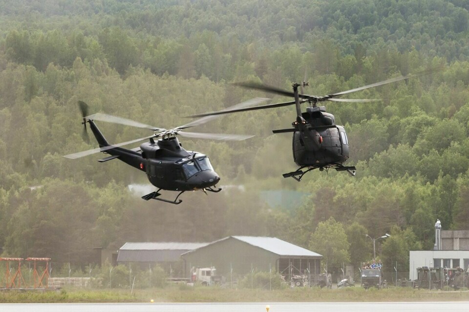 HELIKOPTRENE ER KLARE: Bell 412-helikoptrene på Bardufoss har fått redusert responstid i forbindelse med terrortrusselen mot Norge. (Arkivfoto)