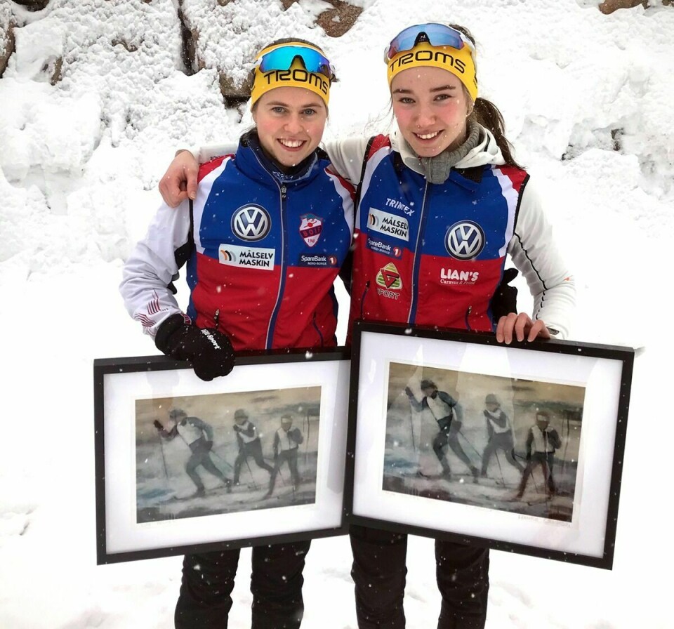 GODE: BOIF-jentene Ingrid Andrea Gulbrandsen (t.h.) og Silje Storaa leverte sterkt søndag under norgescupen i Holmenkollen. Lørdag ble Ingrid Andrea også norsk mester på sprinten.